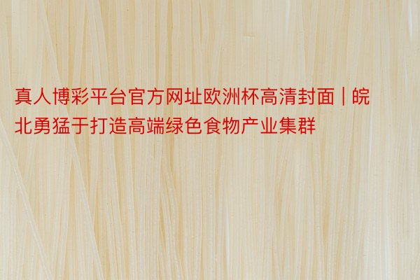 真人博彩平台官方网址欧洲杯高清封面 | 皖北勇猛于打造高端绿色食物产业集群