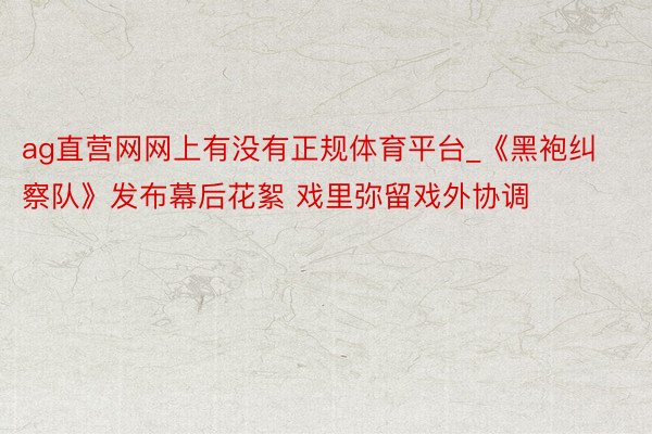 ag直营网网上有没有正规体育平台_《黑袍纠察队》发布幕后花絮 戏里弥留戏外协调